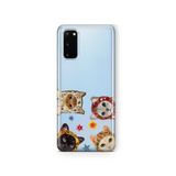 Multitronic Samsung Galaxy S20 FE ile Uyumlu Sevimli Kediler Desenli Şeffaf Telefon Kılıfı