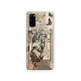 Multitronic Samsung Galaxy S20 FE ile Uyumlu Vintage İskelet ve Kelebek Desenli Şeffaf Telefon Kılıfı