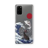 Multitronic Samsung Galaxy S20 Plus ile Uyumlu Japon Balıkları Tasarım Baskılı Şeffaf Kılıf