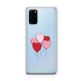 Multitronic Samsung Galaxy S20 Plus ile Uyumlu Kalp Balon Tasarım Baskılı Şeffaf Kılıf