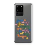 Multitronic Samsung Galaxy S20 Ultra ile Uyumlu Stop Crying Tasarım Baskılı Şeffaf Kılıf