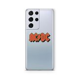 Multitronic Samsung Galaxy S21 Ultra ile Uyumlu ACDC Tasarım Baskılı Şeffaf Kılıf