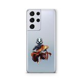 Multitronic Samsung Galaxy S21 Ultra ile Uyumlu Avatar Aang Tasarım Baskılı Şeffaf Kılıf