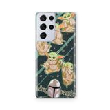 Multitronic Samsung Galaxy S21 Ultra ile Uyumlu Baby Yoda Tasarım Baskılı Şeffaf Kılıf