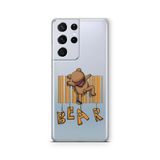 Multitronic Samsung Galaxy S21 Ultra ile Uyumlu Bear Tasarım Baskılı Şeffaf Kılıf