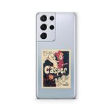 Multitronic Samsung Galaxy S21 Ultra ile Uyumlu Casper Tasarım Baskılı Şeffaf Kılıf