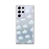 Multitronic Samsung Galaxy S21 Ultra ile Uyumlu Clouds Tasarım Baskılı Şeffaf Kılıf