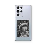 Multitronic Samsung Galaxy S21 Ultra ile Uyumlu David Statue Tasarım Baskılı Şeffaf Kılıf, laros21ult409