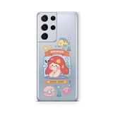 Multitronic Samsung Galaxy S21 Ultra ile Uyumlu Deniz Kızı Tasarım Baskılı Şeffaf Kılıf