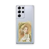 Multitronic Samsung Galaxy S21 Ultra ile Uyumlu Farmer Girl Tasarım Baskılı Şeffaf Kılıf
