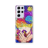 Multitronic Samsung Galaxy S21 Ultra ile Uyumlu Galactic Tasarım Baskılı Şeffaf Kılıf