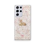 Multitronic Samsung Galaxy S21 Ultra ile Uyumlu Geyik ve Fiyonk Desenli Şeffaf Telefon Kılıfı