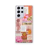 Multitronic Samsung Galaxy S21 Ultra ile Uyumlu Güneş Tarot Desenli Şeffaf Telefon Kılıfı