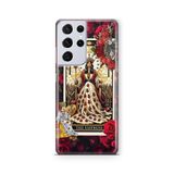 Multitronic Samsung Galaxy S21 Ultra ile Uyumlu İmparatoriçe Tarot Desenli Şeffaf Telefon Kılıfı