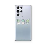Multitronic Samsung Galaxy S21 Ultra ile Uyumlu Kaktüs Tasarım Baskılı Şeffaf Kılıf