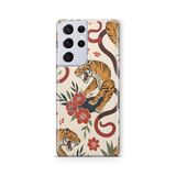 Multitronic Samsung Galaxy S21 Ultra ile Uyumlu Kaplan ve Yılan Desenli Şeffaf Telefon Kılıfı