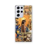 Multitronic Samsung Galaxy S21 Ultra ile Uyumlu Kleopatra Desenli Şeffaf Telefon Kılıfı