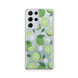 Multitronic Samsung Galaxy S21 Ultra ile Uyumlu Lime Tasarım Baskılı Şeffaf Kılıf, laros21ult0206