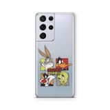 Multitronic Samsung Galaxy S21 Ultra ile Uyumlu Looney Tunes Tasarım Baskılı Şeffaf Kılıf