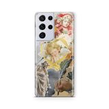 Multitronic Samsung Galaxy S21 Ultra ile Uyumlu Melekler ve Heykel Kolaj Desenli Şeffaf Telefon Kılıfı