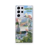 Multitronic Samsung Galaxy S21 Ultra ile Uyumlu Monet Kolaj Desenli Şeffaf Telefon Kılıfı