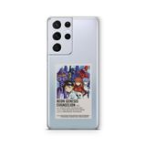Multitronic Samsung Galaxy S21 Ultra ile Uyumlu Neon Genesis Evangelion Palaroid Poster Tasarım Baskılı Şeffaf Kılıf