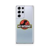 Multitronic Samsung Galaxy S21 Ultra ile Uyumlu No Internet Tasarım Baskılı Şeffaf Kılıf