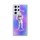 Multitronic Samsung Galaxy S21 Ultra ile Uyumlu No Pain No Gain Tasarım Baskılı Şeffaf Kılıf