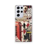 Multitronic Samsung Galaxy S21 Ultra ile Uyumlu Palyaço Kolaj Desenli Şeffaf Telefon Kılıfı