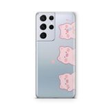 Multitronic Samsung Galaxy S21 Ultra ile Uyumlu Pigs Tasarım Baskılı Şeffaf Kılıf