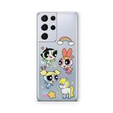 Multitronic Samsung Galaxy S21 Ultra ile Uyumlu Powerpuff Girls Tasarım Baskılı Şeffaf Kılıf