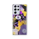 Multitronic Samsung Galaxy S21 Ultra ile Uyumlu Purple Tasarım Baskılı Şeffaf Kılıf