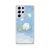 Multitronic Samsung Galaxy S21 Ultra ile Uyumlu Rabbit Tasarım Baskılı Şeffaf Kılıf