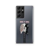 Multitronic Samsung Galaxy S21 Ultra ile Uyumlu Rock'n Roll Tasarım Baskılı Şeffaf Kılıf