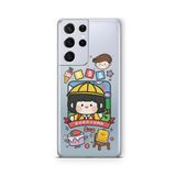 Multitronic Samsung Galaxy S21 Ultra ile Uyumlu Roro Jump Tasarım Baskılı Şeffaf Kılıf