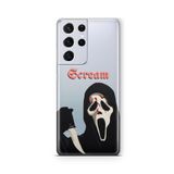 Multitronic Samsung Galaxy S21 Ultra ile Uyumlu Scream Tasarım Baskılı Şeffaf Kılıf