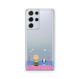 Multitronic Samsung Galaxy S21 Ultra ile Uyumlu Snoopy Tasarım Baskılı Şeffaf Kılıf