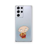 Multitronic Samsung Galaxy S21 Ultra ile Uyumlu Stewie Griffin Tasarım Baskılı Şeffaf Kılıf