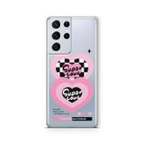 Multitronic Samsung Galaxy S21 Ultra ile Uyumlu Super Love Tasarım Baskılı Şeffaf Kılıf