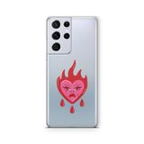 Multitronic Samsung Galaxy S21 Ultra ile Uyumlu Tears Of Your Heart Tasarım Baskılı Şeffaf Kılıf