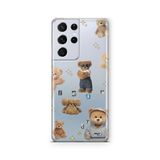 Multitronic Samsung Galaxy S21 Ultra ile Uyumlu Teddy Tasarım Baskılı Şeffaf Kılıf