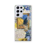 Multitronic Samsung Galaxy S21 Ultra ile Uyumlu Van Gogh Kafe Terası Desenli Şeffaf Telefon Kılıfı