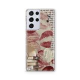 Multitronic Samsung Galaxy S21 Ultra ile Uyumlu Vintage Heart Tasarım Baskılı Şeffaf Kılıf