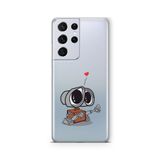 Multitronic Samsung Galaxy S21 Ultra ile Uyumlu Wall e Tasarım Baskılı Şeffaf Kılıf