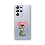 Multitronic Samsung Galaxy S21 Ultra ile Uyumlu White Angel Tasarım Baskılı Şeffaf Kılıf