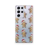 Multitronic Samsung Galaxy S21 Ultra ile Uyumlu Zencefilli Kurabiye Desenli Şeffaf Telefon Kılıfı