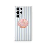 Multitronic Samsung Galaxy S22 Ultra ile Uyumlu Deniz Kabuğu Desenli Şeffaf Telefon Kılıfı