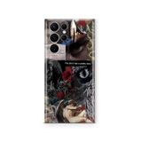 Multitronic Samsung Galaxy S22 Ultra ile Uyumlu Devil Face Desenli Şeffaf Telefon Kılıfı