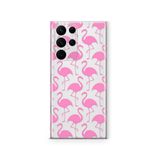 Multitronic Samsung Galaxy S22 Ultra ile Uyumlu Flamingo Desenli Şeffaf Telefon Kılıfı