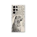 Multitronic Samsung Galaxy S22 Ultra ile Uyumlu Leopar Desenli Şeffaf Telefon Kılıfı